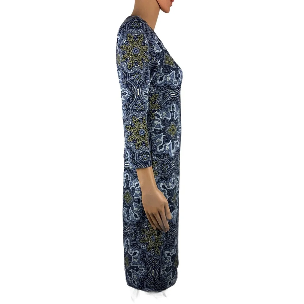 J. McLaughlin Womens Small Sophia Catalina Cloth Sheath Dress 3/4 Sleeve EUC
